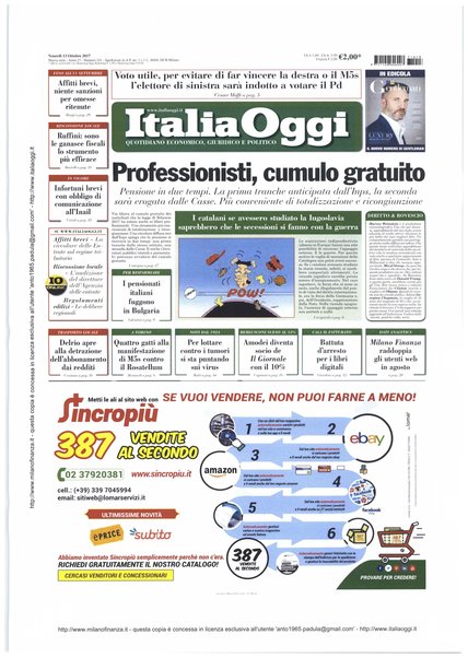 Italia oggi : quotidiano di economia finanza e politica